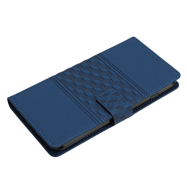 For Samsung Galaxy S25 Ultra 5G Diamond Embossed Skin Feel Leather Phone Case(Dark Blue)