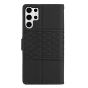 For Samsung Galaxy S25 Ultra 5G Diamond Embossed Skin Feel Leather Phone Case(Black)