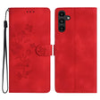 For Samsung Galaxy S25 5G Flower Butterfly Embossing Pattern Leather Phone Case(Red) - Galaxy S25 5G Cases by PMC Jewellery | Online Shopping South Africa | PMC Jewellery | Buy Now Pay Later Mobicred
