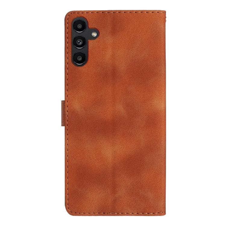 For Samsung Galaxy S25 5G Flower Butterfly Embossing Pattern Leather Phone Case(Brown)