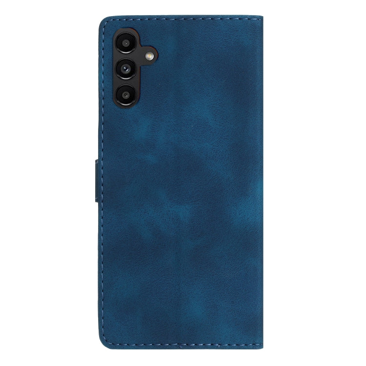 For Samsung Galaxy S25+ 5G Flower Butterfly Embossing Pattern Leather Phone Case(Blue)