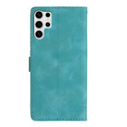 For Samsung Galaxy S25 Ultra 5G Flower Butterfly Embossing Pattern Leather Phone Case(Sky Blue)