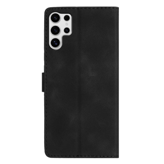 For Samsung Galaxy S25 Ultra 5G Flower Butterfly Embossing Pattern Leather Phone Case(Black)