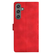 For Samsung Galaxy S25+ 5G Cherry Blossom Butterfly Skin Feel Embossed PU Phone Case(Red)