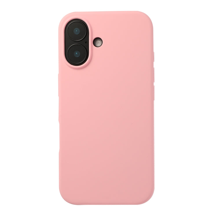 For iPhone 16 Liquid Silicone Phone Case(Cherry Blossom Pink)