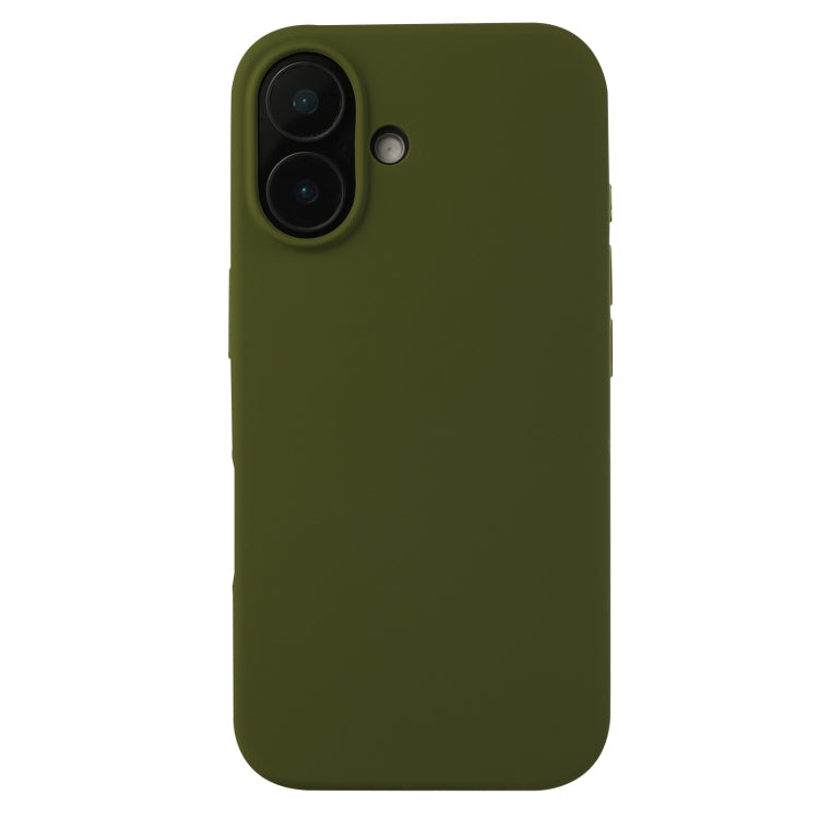 For iPhone 16 Liquid Silicone Phone Case(Pine Green)