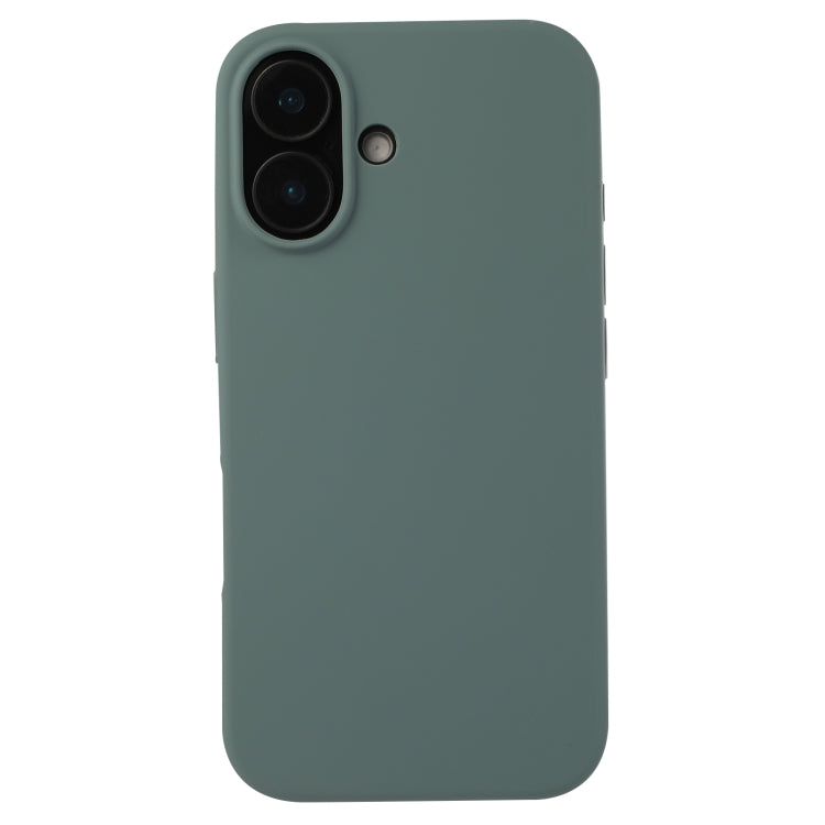 For iPhone 16 Plus Liquid Silicone Phone Case(Pine Needle Green)