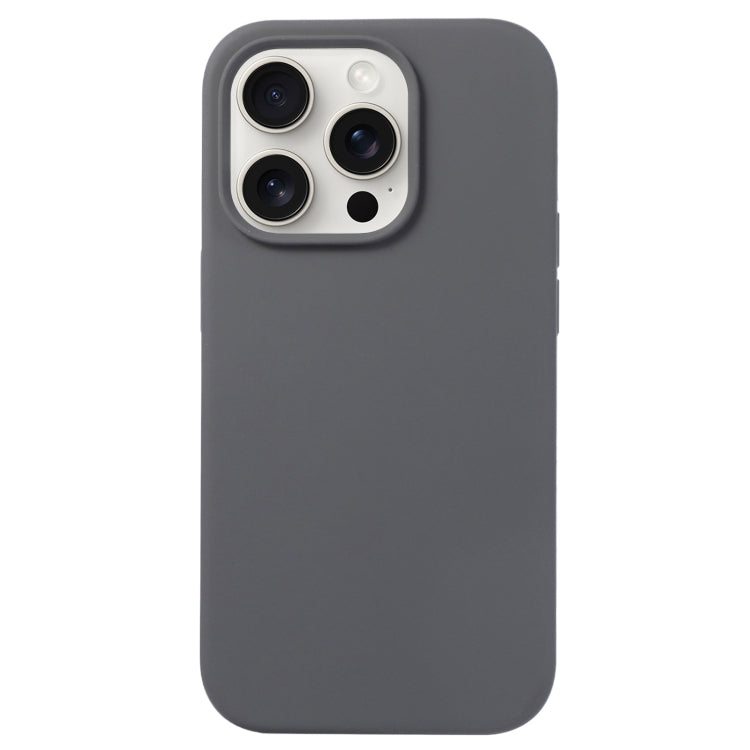 For iPhone 16 Pro Liquid Silicone Phone Case(Charcoal Black)
