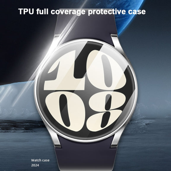 For Samsung Galaxy Watch FE 40mm Full Coverage Electroplated TPU Watch Protective Case(Cyan)