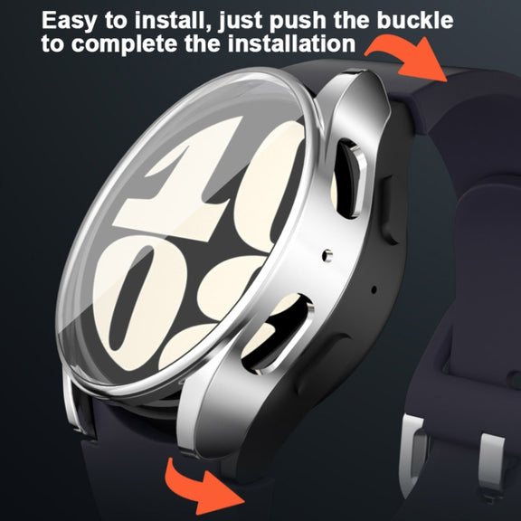 For Samsung Galaxy Watch FE 40mm Full Coverage Electroplated TPU Watch Protective Case(Cyan)
