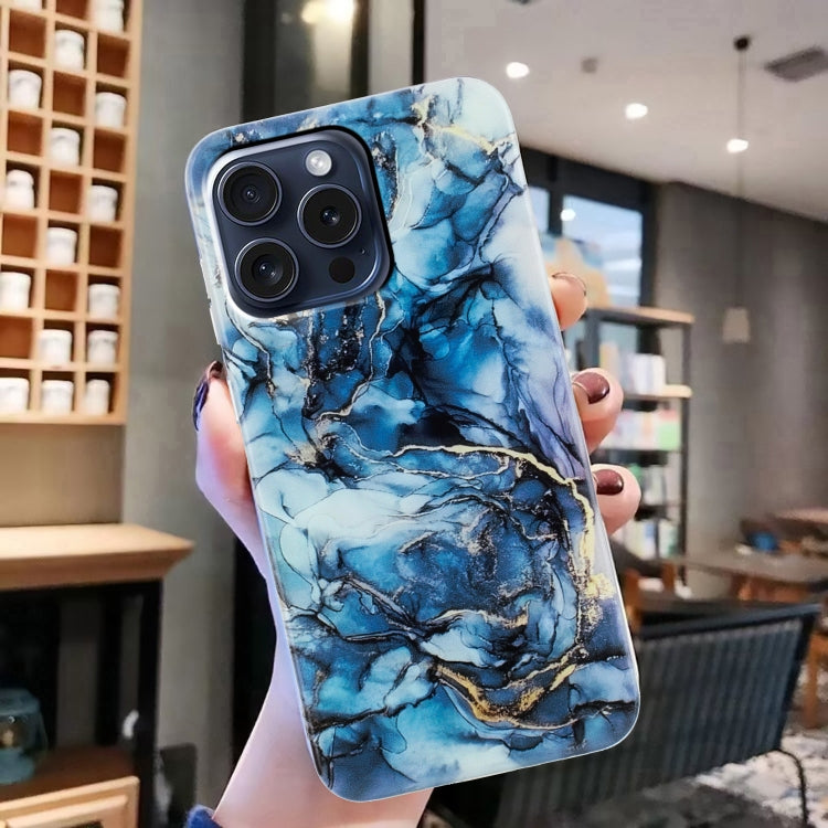 For iPhone 16 Pro Max IMD Marble TPU Phone Case(Grey)