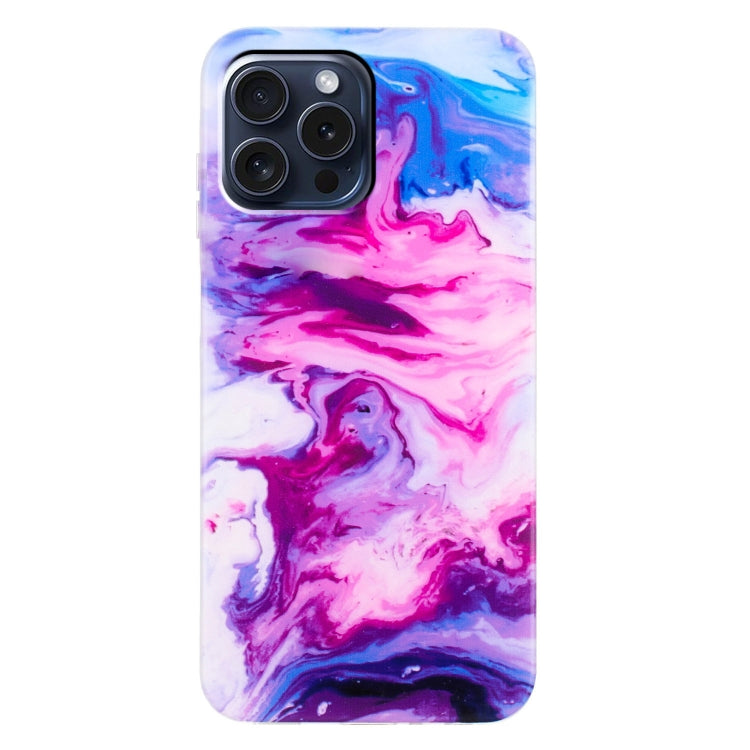 For iPhone 16 Pro IMD Marble TPU Phone Case(Red)