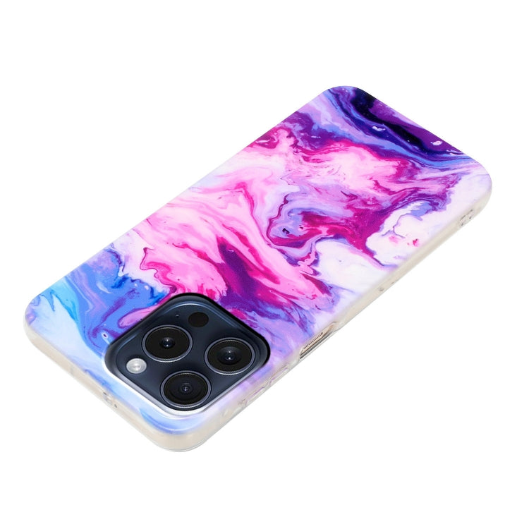 For iPhone 16 Pro IMD Marble TPU Phone Case(Red)