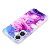 For iPhone 16 Plus IMD Marble TPU Phone Case(Red)