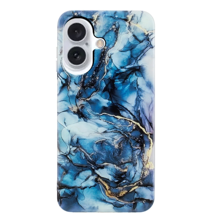 For iPhone 16 IMD Marble TPU Phone Case(Grey)