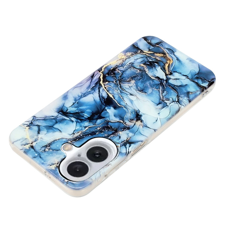 For iPhone 16 IMD Marble TPU Phone Case(Grey)