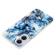 For iPhone 16 IMD Marble TPU Phone Case(Grey)