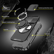 For iPhone 16 Sliding Camshield Ring Holder Phone Case(Pink)