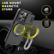 For iPhone 16 Sliding Camshield Ring Holder Phone Case(Pink)