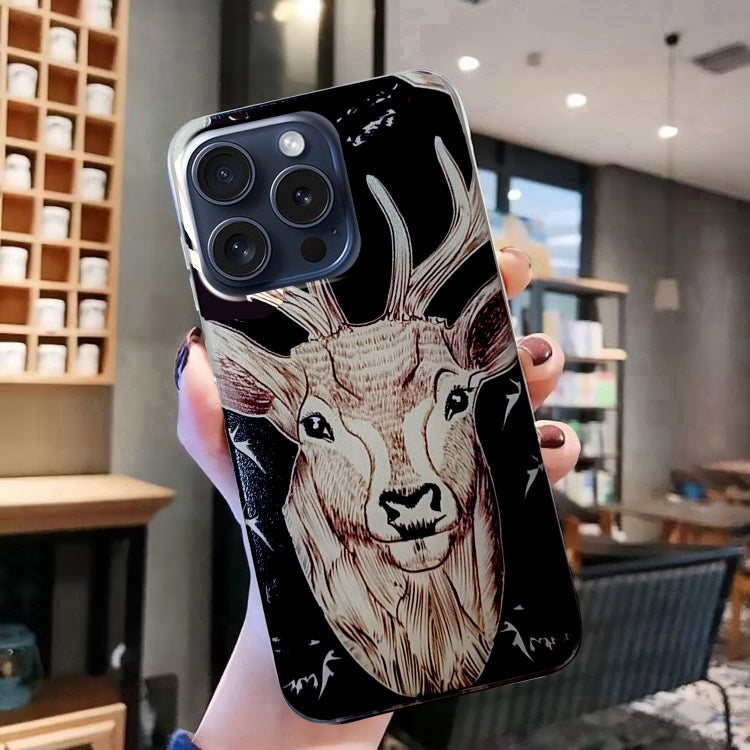 For iPhone 16 Pro Colored Drawing Pattern TPU Phone Case(Deer)
