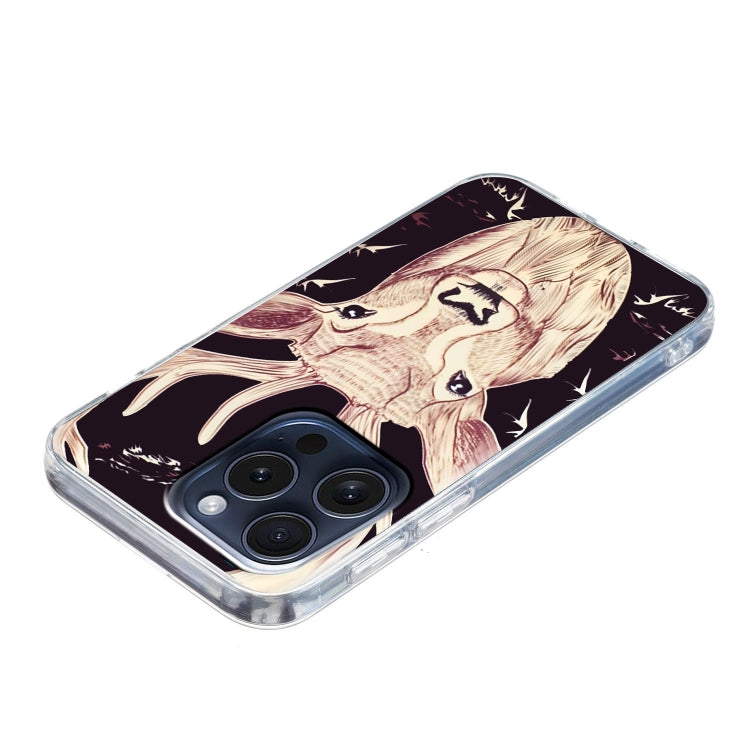 For iPhone 16 Pro Colored Drawing Pattern TPU Phone Case(Deer)