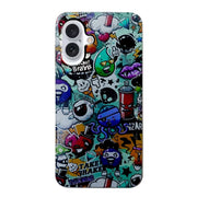 For iPhone 16 Plus Colored Drawing Pattern TPU Phone Case(Graffiti)
