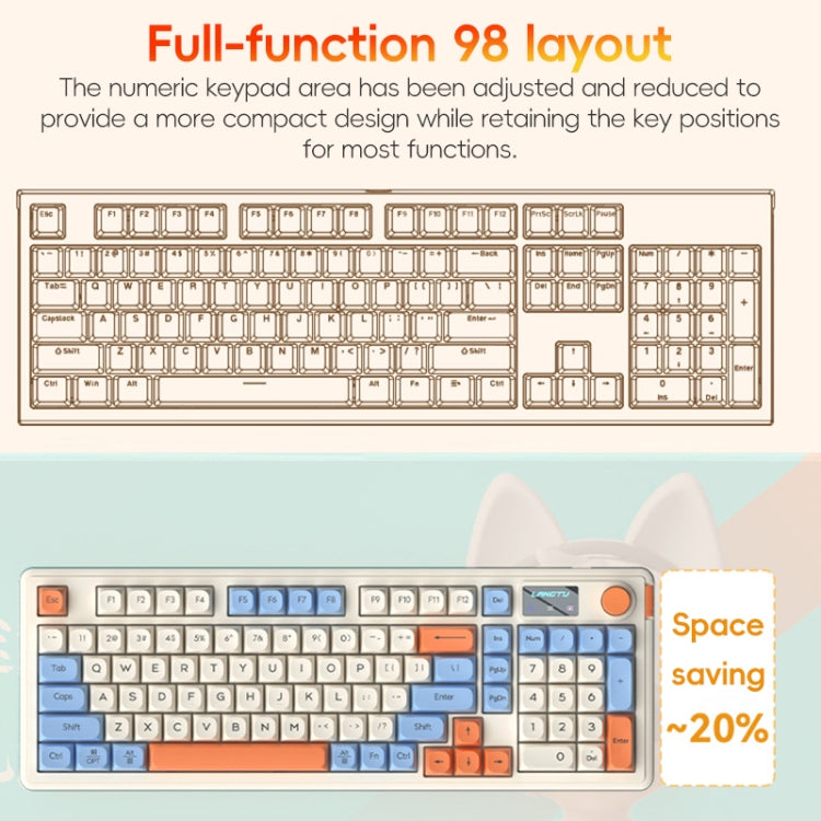 LANGTU L98 Wired RGB Gaming Keyboard(Cream White)