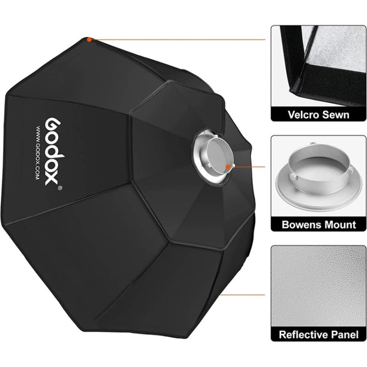 Godox Octagon Honeycomb Grid Softbox with Bowens Mount, Size:95cm