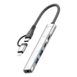 5 in 2 Multi-function HUB Adapter, Interface:USB-C / Type-C + 8 Pin(Silver) - free shipping - PMC TechLife - Order now!