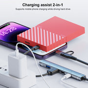 5 in 2 Multi-function HUB Adapter, Interface:USB-C / Type-C + 8 Pin(Silver)