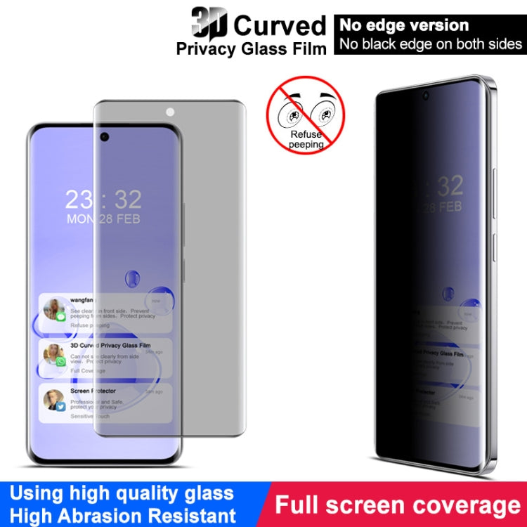 For OPPO Reno12 Global imak 3D Curved Privacy Full Screen Tempered Glass Film