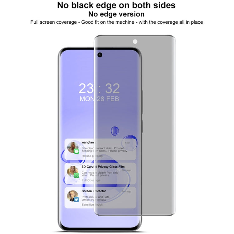 For OPPO Reno12 Global imak 3D Curved Privacy Full Screen Tempered Glass Film
