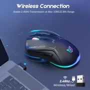 ONIKUMA CW917 RGB 4800DPI Dual Mode Wired + 2.4GHz Wireless Mouse(Black)