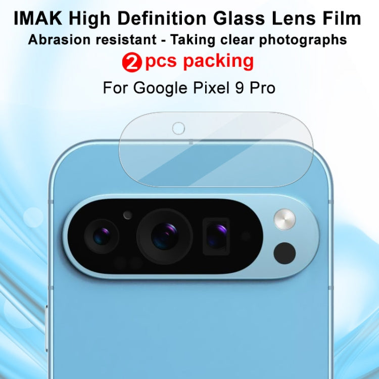 For Google Pixel 9 Pro 2pcs/Set imak HD Glass Lens Film, Scaled Down Version