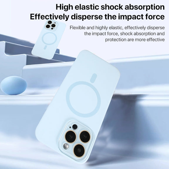 For iPhone 16 Liquid Silicone MagSafe Full Coverage Phone Case with Lens Film(Pink)