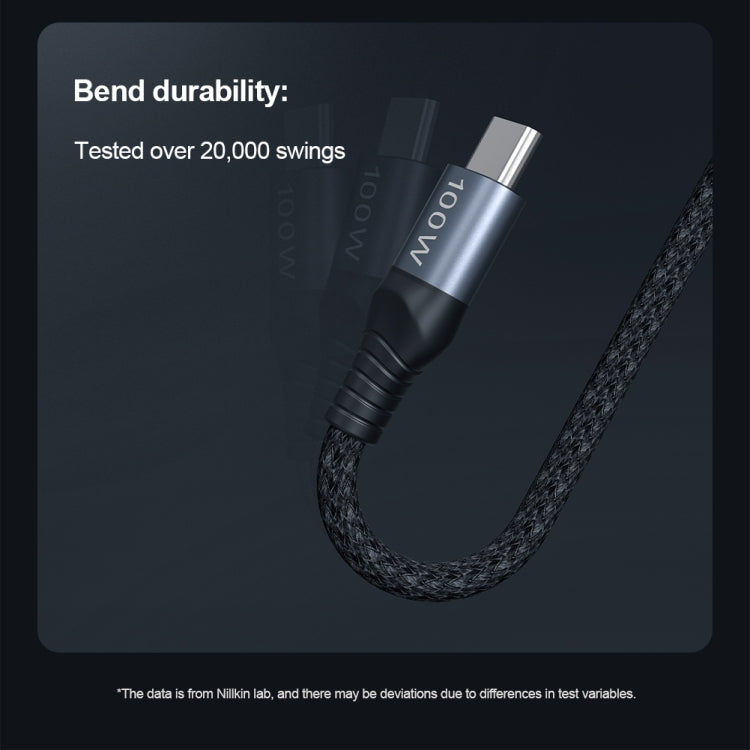 NILLKIN PD3.0 100W/27W USB-C / Type-C to USB-C / Type-C + 8 Pin Dual Power Fast Charging Data Cable, Length: 1.5m