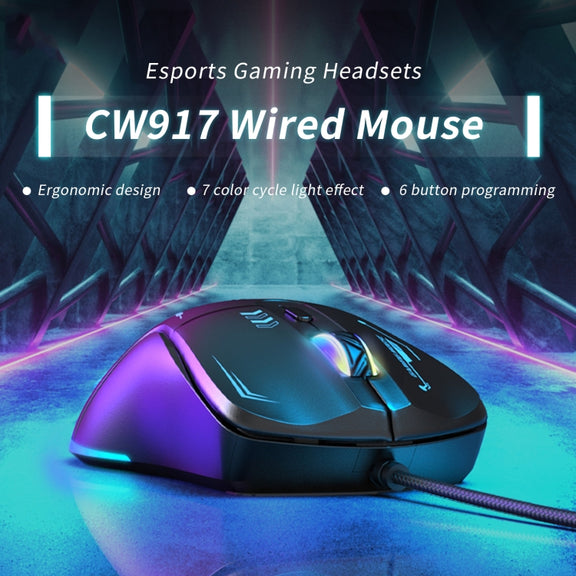 ONIKUMA CW917 RGB 3600DPI Wired Mouse(Black)