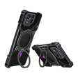 For Asus ROG Phone 8 / 8 Pro Mechanical Arm Borderless MagSafe Holder Metal Phone Case(Black Silver) - ASUS Cases by PMC TechLife | Online Shopping South Africa | PMC TechLife | Buy Now Pay Later Mobicred
