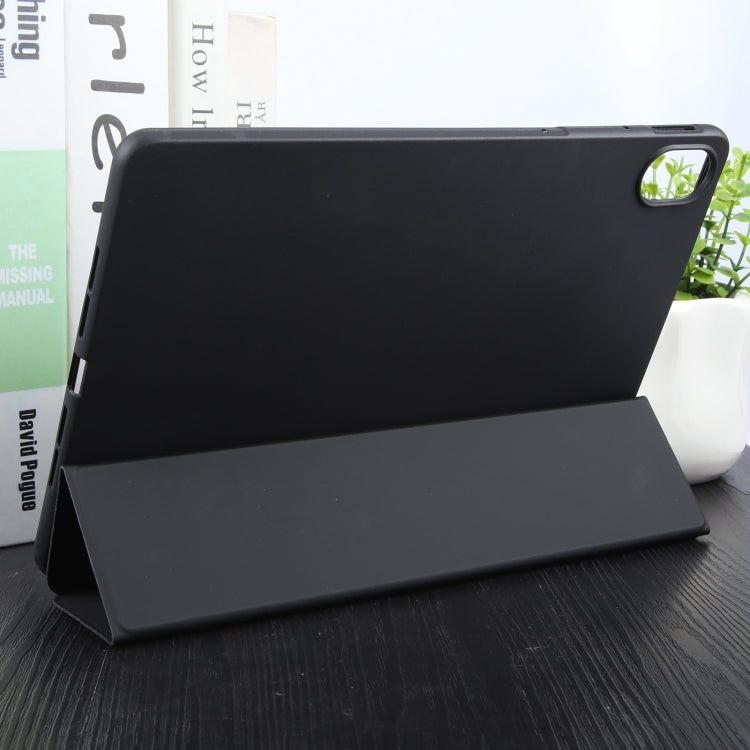 For Huawei MatePad 11.5 S GEBEI 3-folding Holder Shockproof Flip Leather Tablet Case(Black)