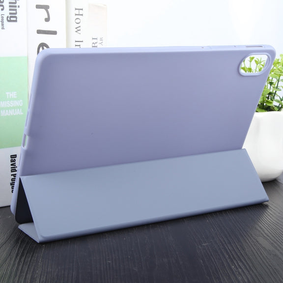 For Huawei MatePad 11.5 S GEBEI 3-folding Holder Shockproof Flip Leather Tablet Case(Purple)