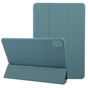 For Huawei MatePad 11.5 S GEBEI 3-folding Holder Shockproof Flip Leather Tablet Case(Dark Green)
