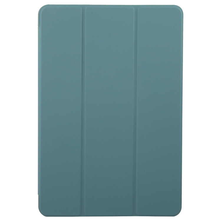 For Huawei MatePad 11.5 S GEBEI 3-folding Holder Shockproof Flip Leather Tablet Case(Dark Green)