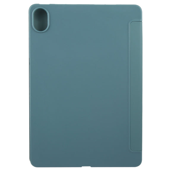 For Huawei MatePad 11.5 S GEBEI 3-folding Holder Shockproof Flip Leather Tablet Case(Dark Green)