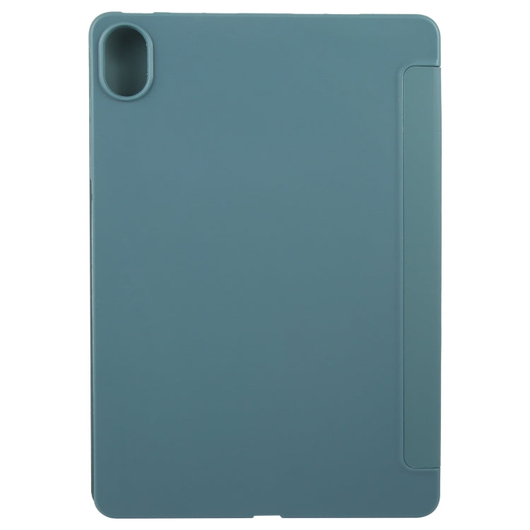 For Huawei MatePad 11.5 S GEBEI 3-folding Holder Shockproof Flip Leather Tablet Case(Dark Green)