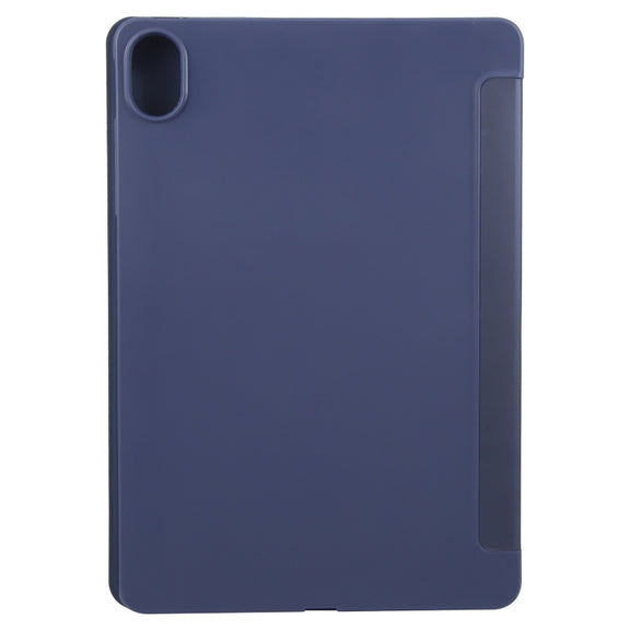For Huawei MatePad 11.5 S GEBEI 3-folding Holder Shockproof Flip Leather Tablet Case(Dark Blue)