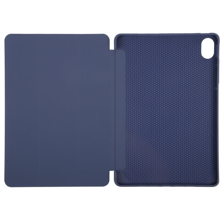 For Huawei MatePad 11.5 S GEBEI 3-folding Holder Shockproof Flip Leather Tablet Case(Dark Blue)