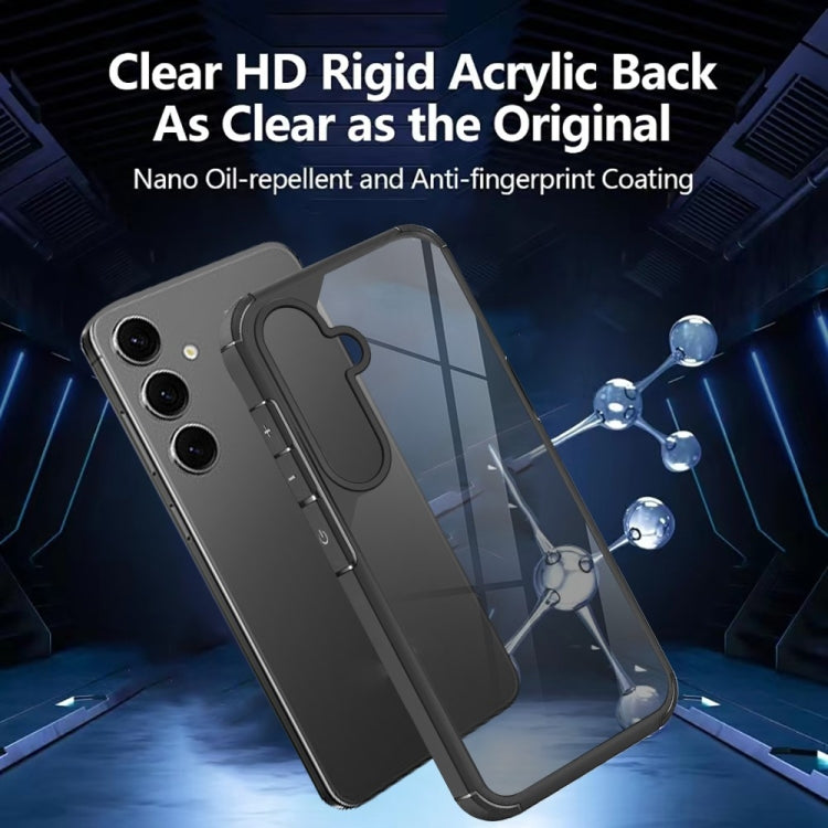 For Samsung Galaxy S25 5G Acrylic+TPU Transparent Shockproof Phone Case(Black)