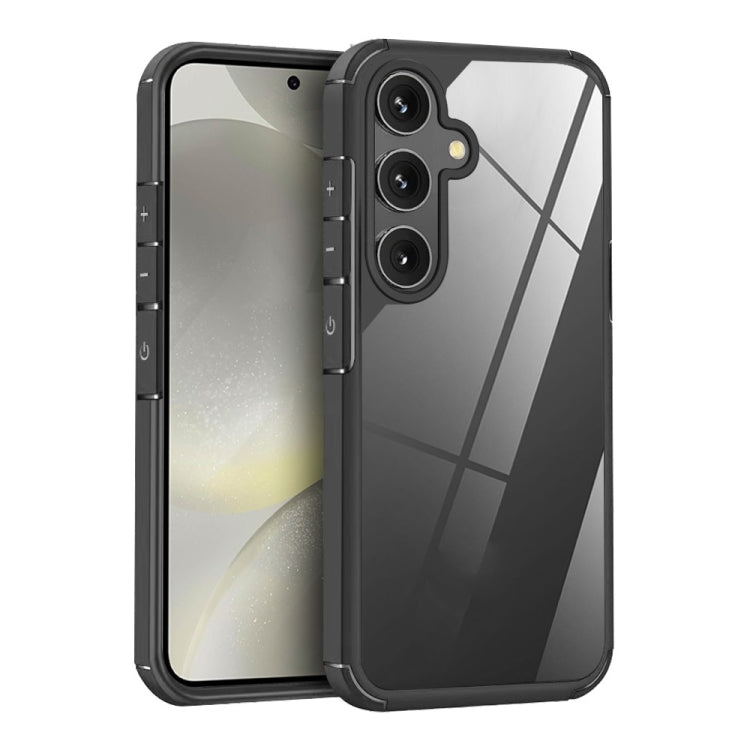 For Samsung Galaxy S25+ 5G Acrylic+TPU Transparent Shockproof Phone Case(Black)