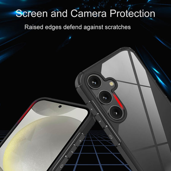 For Samsung Galaxy S25+ 5G Acrylic+TPU Transparent Shockproof Phone Case(Black)