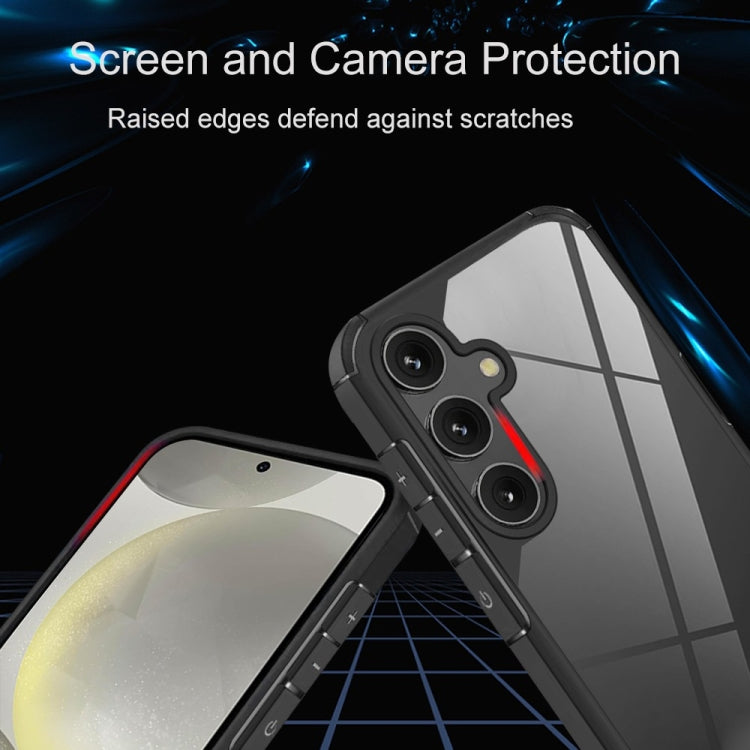 For Samsung Galaxy S25+ 5G Acrylic+TPU Transparent Shockproof Phone Case(Black)